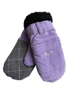 Up-cycled Purple Corduroy Mittens - Small