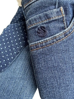 Up-cycled Denim Polka Dot Mittens - Small