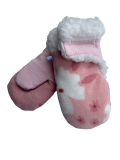Upcycled Kids Mittens - Small (18 months-3 years) | Hook & Loop Closure | Peach Floral