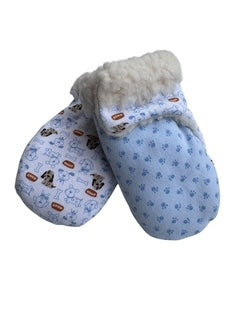 Upcycled Baby Mittens - XS (6-18 Mos.) | Hook & Loop | Upcycled | Blue Puppy