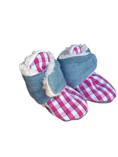 Baby Booties (0–3 Months) – Hook & Loop Closure, Sherpa Fleece Lined