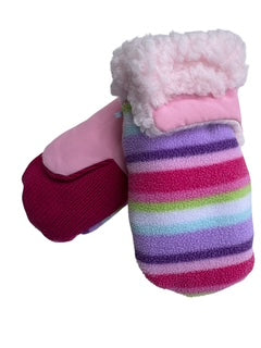 Upcycled Kids Mittens - Small (18 months-3 years) | Hook & Loop Closure | Colorful Stripe
