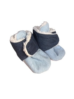 Baby Booties (6-12 Months) – Hook & Loop Closure, Sherpa Fleece Lined