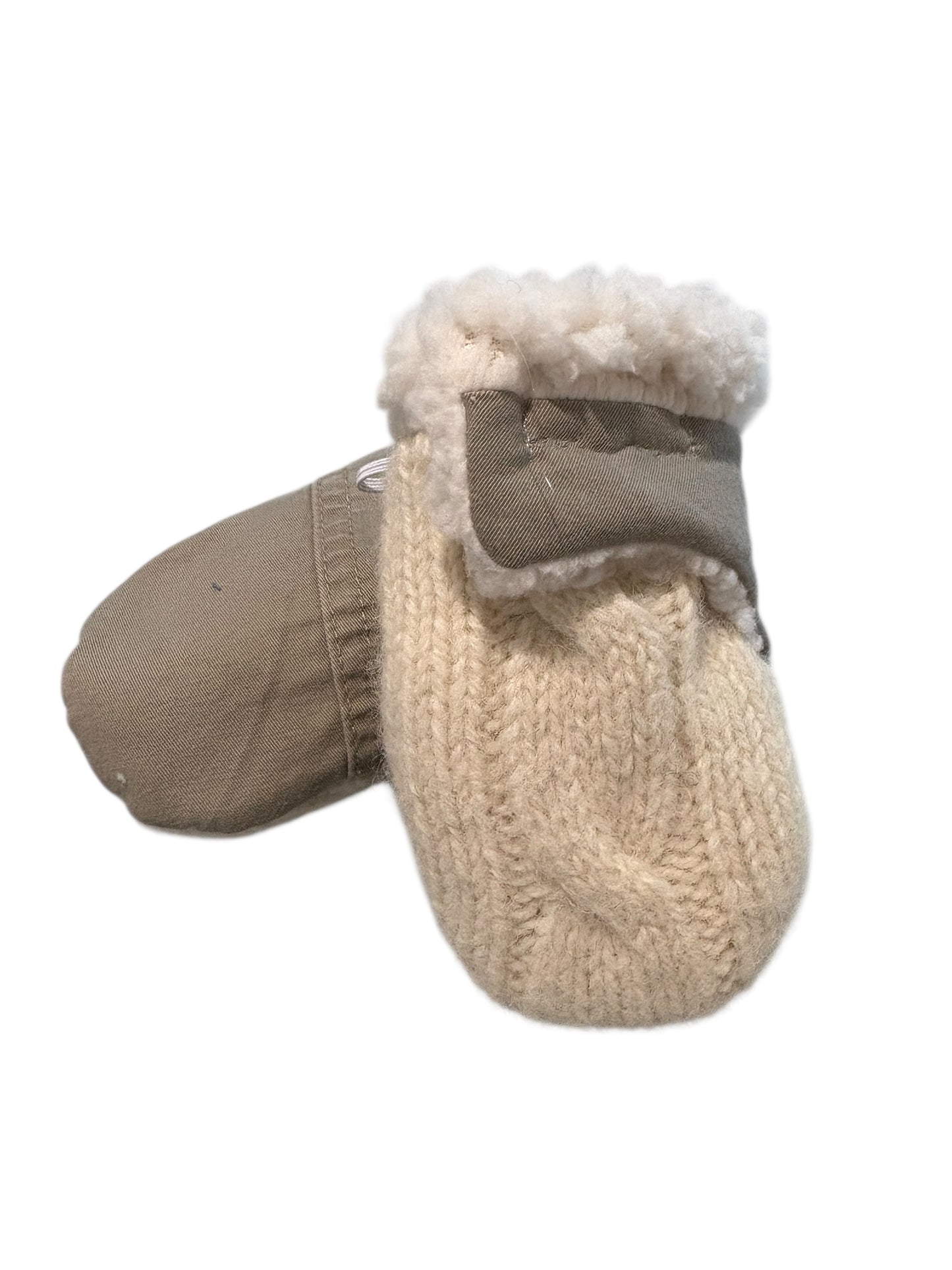 Upcycled Baby Mittens - XS (6-18 Mos.) | Hook & Loop | Cream Green