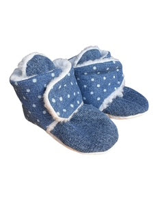 Baby Booties (0–3 Months) – Hook & Loop Closure, Sherpa Fleece Lined