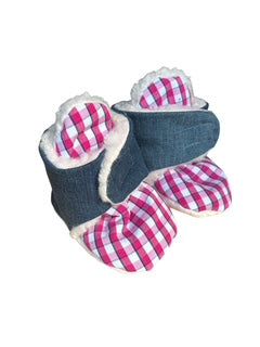 Baby Booties (6-12 Months) – Hook & Loop Closure, Sherpa Fleece Lined