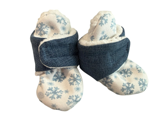 Baby Booties (6-12 Months) – Hook & Loop Closure, Sherpa Fleece Lined