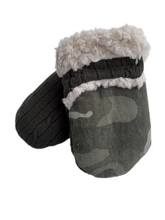 Upcycled Baby Mittens - XS (6-18 Mos.) | Hook & Loop | Upcycled | Green Camo