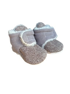 Baby Booties (0–3 Months) – Hook & Loop Closure, Sherpa Fleece Lined