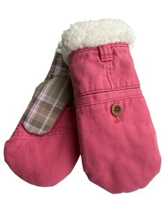 Up-cycled Coral Pocket Mittens - Small