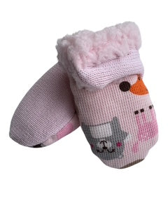 Upcycled Baby Mittens - XS (6-18 Mos.) | Hook & Loop | Upcycled | Pink Critter