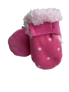 Upcycled Baby Mittens - XS (6-18 Mos.) | Hook & Loop | Upcycled | Pink Polka Dot