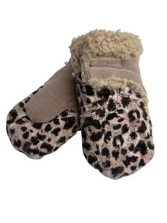 Upcycled Kids Mittens - Small (18 months-3 years) | Hook & Loop Closure | Cheetah Corduroy