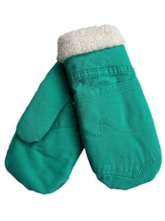 Up-cycled Green Pocket Mittens - Large