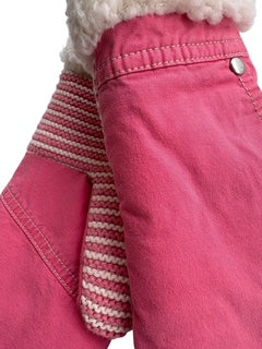 Up-cycled Coral Stripe Mittens - Small