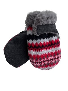 Upcycled Baby Mittens - XS (6-18 Mos.) | Hook & Loop | Upcycled | Red Black