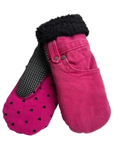 Up-cycled Fuschia Heart Mittens - Small