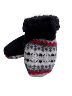Upcycled Baby Mittens - XS (6-18 Mos.) | Hook & Loop | Upcycled | Red Black