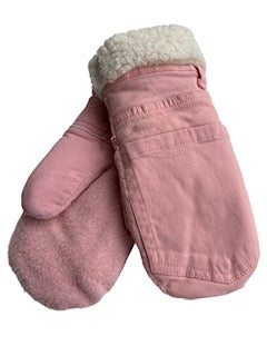 Up-cycled Peach Pocket Mittens - Large