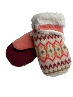 Upcycled Kids Mittens - Small (18 months-3 years) | Hook & Loop Closure | Peach Knit