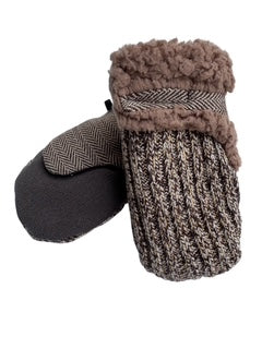 Upcycled Kids Mittens - Small (18 months-3 years) | Hook & Loop Closure | Brown Knit