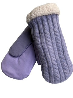 Up-cycled Cable Knit Pocket Mittens - Medium