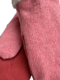 Up-cycled Coral Knit Mittens - Small