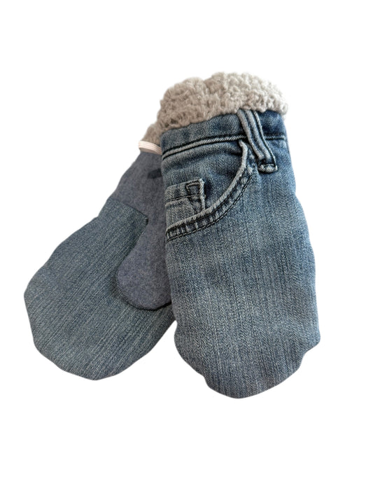 Upcycled Kids Mittens - Large (7 yrs. & up) | Blue Jean Denim