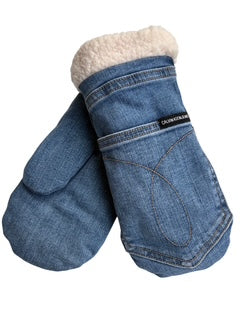 Up-cycled Jean Pocket Mittens - Medium