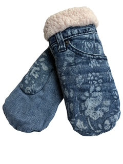 Up-cycled Jean Pocket Mittens - Medium