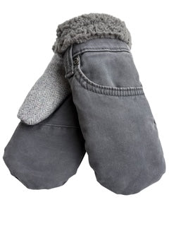 Up-cycled Gray Mittens - Small