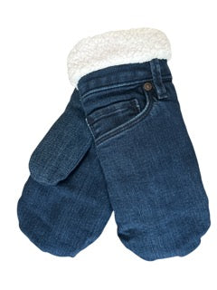 Up-cycled Jean Pocket Mittens - Medium