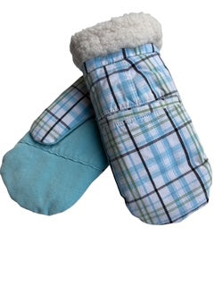 Up-cycled Plaid Mittens - Small