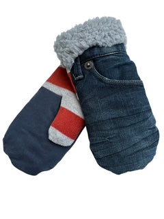 Upcycled Kids Mittens - Large (7 yrs. & up) | Denim
