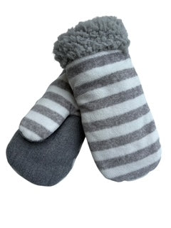 Upcycled Kids Mittens - Medium (4-6 yrs.) | Gray Stripe