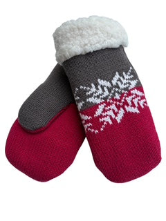 Upcycled Kids Mittens - Large (7 yrs. & up) | Snowflake, Knit