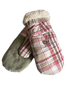 Up-cycled Plaid Pocket Mittens - Small