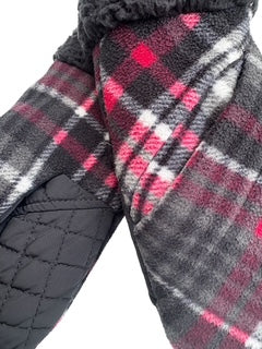 Upcycled Kids Mittens - Large (7 yrs. & up) | Black & Red Plaid