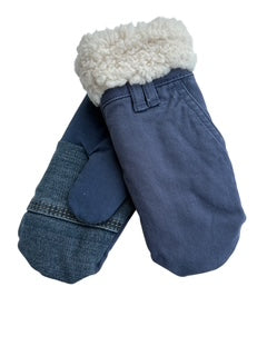 Upcycled Kids Mittens - Large (7 yrs. & up) | Blue Pocket