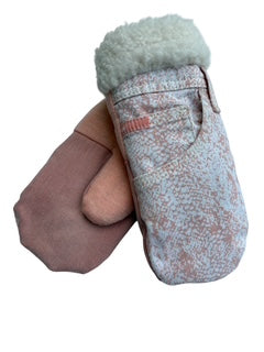 Upcycled Kids Mittens - Large (7 yrs. & up) | Peach Denim