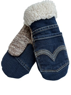 Upcycled Kids Mittens - Large (7 yrs. & up) | Denim