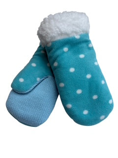 Upcycled Kids Mittens - Medium (4-6 yrs.) | Auqa Polka Dot