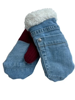 Upcycled Kids Mittens - Large (7 yrs. & up) | Denim