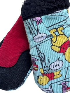 Upcycled Kids Mittens - Medium (4-6 yrs.) | Pooh Bear