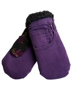 Up-cycled Purple Pocket Mittens - Small